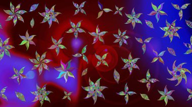 Çiçekli çiçek deseni, suluboya. Küçük çiçekte güzel bir çiçek deseni var. Raster deseni.