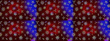 Çiçekli karalama şeklinde Raster çiçek deseni. Kahverengi renkli çiçekler. Nazik, sevimli çiçek arkaplanı..