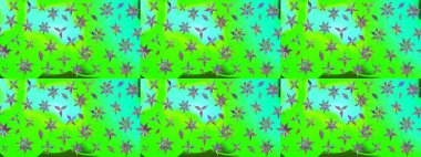 Eskiz geçmişi. Raster illüstrasyonu. Kumaş, tekstil, duvar kağıdı baskısı için. Eski usul. Tomurcukları papatya çiçekleri olan sevimli bir çiçek deseni. Miles Fleur, dandik süs.