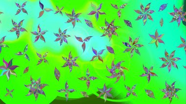 Çizim kalıbı. Çiçek duvar kağıdı. Renkli süs kenarı. Raster illüstrasyonu. Hint süsü. Yeşil renklerde.