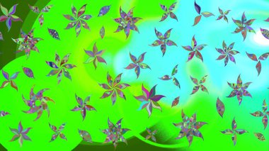 Yeşil renkli çiçekler. Küçük çiçekte sevimli çiçek deseni var..