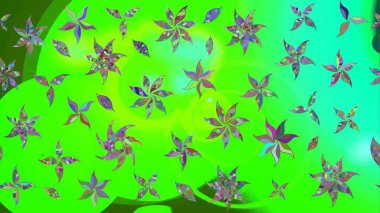 Çiçek desenli eskiz, yaz çiçekleri. Yeşil renkli çiçekler. Düz Çiçek Elementleri Tasarımı. Renkli Bahar Teması çizim şablonu.