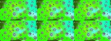 Robot resim. Raster illüstrasyonu. Küçük çiçekte sevimli çiçek deseni var..