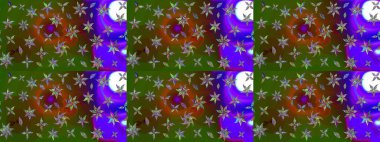 El yapımı çiçek ve bitki koleksiyonu. Raster illüstrasyonu. Raster illüstrasyonu. Şirin karalamalı çiçek desenli çizim. Çizim biçimi yeşil renklerde.