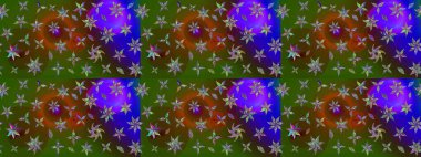 Güzel kumaş deseni. Renkli Yaz Temalı eskiz kalıbı. Raster Illustrasyon 'daki Çiçek Deseni' nin son moda çizimi. Düz Çiçek Elementleri Tasarımı.