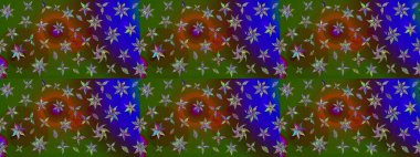 Raster illüstrasyonu. Yeşil renklerde. 3D çiçekler, çizim.