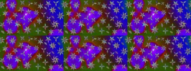 Düz Çiçek Elementleri Tasarımı. Renkli Yaz Temalı eskiz kalıbı. Güzel kumaş deseni. Raster illüstrasyonunda çiçek deseni çizimi.