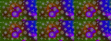 Millefleur 'lar. Tekstil, kumaş, kapaklar, duvar kağıtları, baskı, naylon, koleksiyon defteri, örgü, dekupaj için güzel bir eskiz. Küçük yeşil çiçekli oldukça eski bir besin torbası deseni..