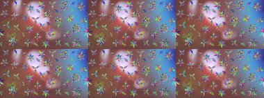 Raster illüstrasyonu. Hint süsü. Renkli süs kenarı. Kahverengi renklerde. Çiçek duvar kağıdı. Çizim deseni.