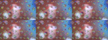 Suluboya çiçekli çiçek deseni. Kahverengi renkli güzel bir tekstil. Raster illüstrasyonu.