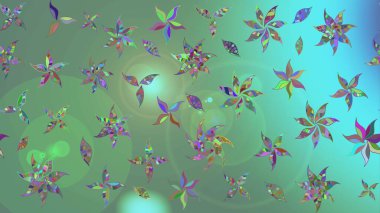 Raster illüstrasyonundaki çiçek desenli çizim. Renkli Bahar Teması eskiz kalıbı. Güzel kumaş deseni. Düz Çiçek Elementleri Tasarımı.