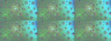 Raster illustration. Floral pattern. Flourish ornamental spring garden texture. Flower sketch background.