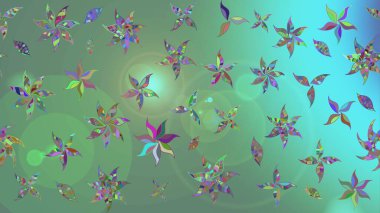 Düz Çiçek Elementleri Tasarımı. Renkli Yaz Temalı eskiz kalıbı. Sevimli çiçek raster deseni. Modaya uygun kumaş deseni.