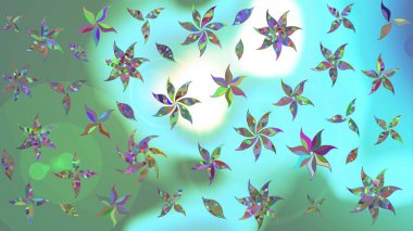 Raster suluboya çiçek deseni, narin çiçekler, mavi çiçekler, tebrik kartı şablonu. Raster Güzel kumaş deseni.