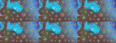 Düz Çiçek Elementleri Tasarımı. Güzel kumaş deseni. Renkli Yaz Temalı eskiz kalıbı. Raster illüstrasyonunda çiçek deseni çizimi.