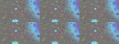 Gri renkli etnik çiçekli zarif eskiz deseni. Raster Çiçek İllüstrasyonu güzel tekstil..