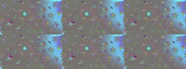 -Gri çiçekler. Küçük çiçekte güzel bir desen var. Çiçek kolajı. Çiçek kompozisyonu. Doğa. Raster deseni. Çiçek arka planı.