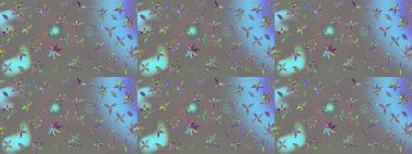 Modern çiçek arkaplanı. Parlak renkli çiçekleri ve gri renkli yaprakları olan harika bir çiçek deseni. Halk tarzı. Moda baskıları için zarif bir şablon.