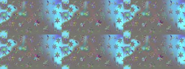 Raster illüstrasyonu. Çiçek desenli çizim. Asya tekstil tarzında. Raster illüstrasyonu. Gri renkli çiçekler.