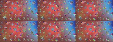 Raster illüstrasyonu. Çiçekli, yapraklı, çiçek desenli eskiz. El çizimi.