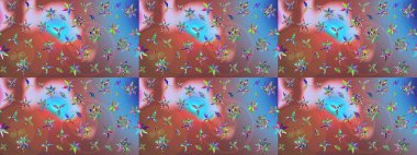 1950-1960 motifleri. El çizimi çiçek unsurları olan soyut çizim raster deseni. Kahverengi üzerine kahverengi. Çiçekli ipek eşarp. Retro tekstil tasarım koleksiyonu.