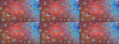 Süslü kumaş deseni. Çiçekli çiçek deseni, suluboya. Raster deseni.