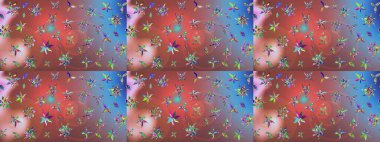 Sevimli çiçek raster deseni. Renkli Bahar Teması eskiz kalıbı. Düz Çiçek Elementleri Tasarımı. Pembe renkte çiçekler.