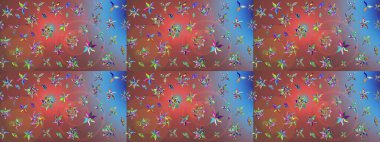 Kahverengi renkli çiçekler. Renkli Bahar Teması eskiz kalıbı. Düz Çiçek Elementleri Tasarımı. Sevimli çiçek raster deseni.