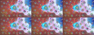 Küçük çiçekteki sevimli çiçek deseni. Robot resim. Raster illüstrasyonu.