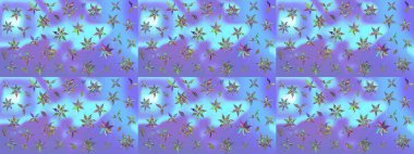 Mavi renkte etnik çiçeklerle süslenmiş zarif bir eskiz. Asya Tekstil 'inde Raster Çiçek İllüstrasyonu.