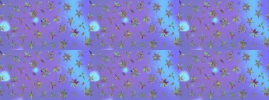 Kabile sanatı boho baskısı, klasik çiçek arkaplanı. Soyut etnik raster çizim kalıbı. Arkaplan dokusu, duvar kağıdı, mor renkli çiçek teması.