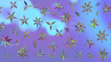 Kabile sanatı boho baskısı, klasik çiçek arkaplanı. Soyut etnik raster çizim kalıbı. Arkaplan dokusu, duvar kağıdı, mor renkli çiçek teması.