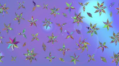 Yumuşak, yaz çiçekleri menekşe renklerinde. Çiçekli karalama şeklinde Raster çiçek deseni. Raster illüstrasyonu.