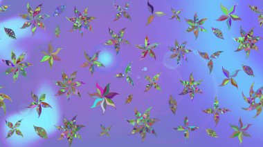 Raster illüstrasyonu. Mor renkli çiçekler. Küçük çiçekte sevimli çiçek deseni var..