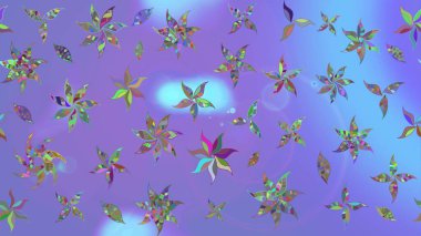 Çiçeksel elementlerle süslenmiş zarif raster dokusu. Mor renkler ve parlak çiçekler üzerine soyut çizim deseni. Küçük çiçekte şirin bir çiçek deseni var..