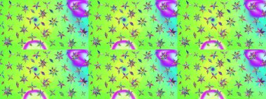 Küçük çiçekte güzel bir desen. Motley illüstrasyonu. Yeşil çiçekli bahar çiçekleri. Moda baskıları için zarif bir şablon. Küçük renkli çiçekler..