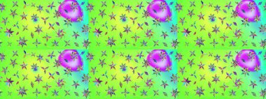 Raster. Düz Çiçek Elementleri Tasarımı. Renkli Bahar Teması çizim şablonu.