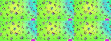 Raster illüstrasyonu. Renkli Bahar Teması eskiz kalıbı. Chichi 'nin kumaş kalıbını çiz. Düz Çiçek Elementleri Tasarımı. Çiçek deseni.