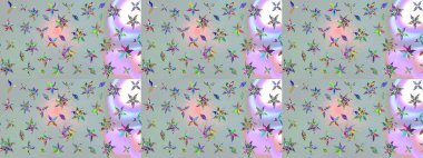 Üzerinde gri renkte çiçekler olan bir çiçek deseni çiz. Suluboya tarzında gri renkte çiçekler.