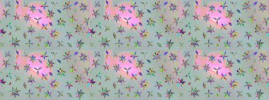 Çiçek izi. Suluboya çizim kalıbı. Suluboya tarzında gri renkte çiçekler.