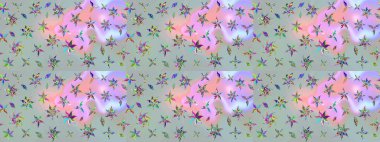 Gri renkli çiçekler. Raster düz çiçek çizim deseni. Tasarım hediye paketi, tebrik kartları, posterler ve afiş tasarımı.