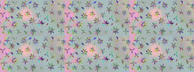 El çizimi Raster çizimi. Parlak elementlerin. Çizim çiçek deseni duvar kağıdı, web sitesi arkaplanı, paket kağıdı, davetiye, broşür, pankart veya web sitesi için kullanılabilir.