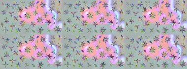 Çiçek arkaplan. Gri renkli şirin tekstil tarzında. Renkli çizim kalıbı. Raster illüstrasyonu. Çiçek duvar kağıdı.