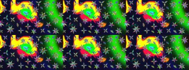 Çizim çiçek deseni duvar kâğıdı olarak kullanılabilir. Raster illüstrasyonu. Gri renkli çiçekler.