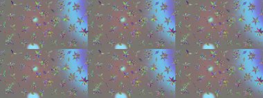 Raster deseni. Bahar çiçekleri dallı desen, gri renkler çiçekli siluet.