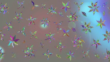 Raster illüstrasyonundaki çiçek desenli çizim. Gri renkli çiçekler.