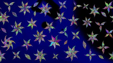 Raster - stok. Mavi çiçekli eskiz deseni, suluboya çiçek deseni, sevimli çiçek, duvar kağıdı, kart veya kumaş için fayanslı.