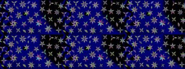 Mavi renkli çiçekler. Çiçekli karalama şeklinde Raster çiçek deseni. Nazik, narin çiçek arkaplanı.