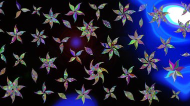 Siyah renkli çiçekler. Renkli Bahar Teması eskiz kalıbı. Sevimli çiçek raster deseni. Düz Çiçek Elementleri Tasarımı.