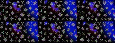 Kumaş, tekstil, duvar kağıdı baskısı için. Raster illüstrasyonu. Eskiz geçmişi. Raster. Tomurcukları çiçek olan sevimli bir çiçek deseni. Antika retro tarzı.